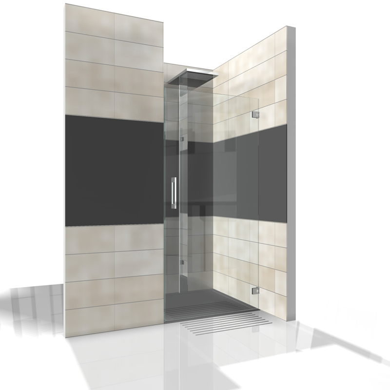 Duschkabine aus Glas für Nische