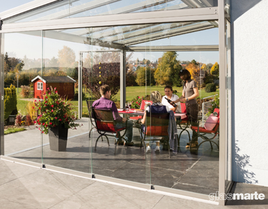 Schiebetüren aus Glas für Terrasse